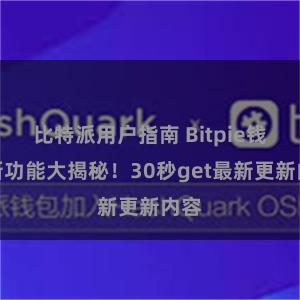 比特派用户指南 Bitpie钱包新功能大揭秘！30秒get最新更新内容