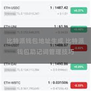 比特派钱包地址生成 比特派钱包助记词管理技巧