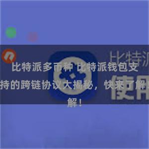 比特派多币种 比特派钱包支持的跨链协议大揭秘，快来了解！