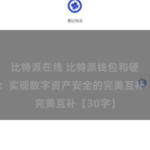 比特派在线 比特派钱包和硬件钱包：实现数字资产安全的完美互补【30字】