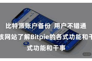 比特派账户备份  用户不错通过该网站了解Bitpie的各式功能和干事
