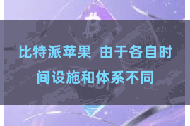 比特派苹果  由于各自时间设施和体系不同